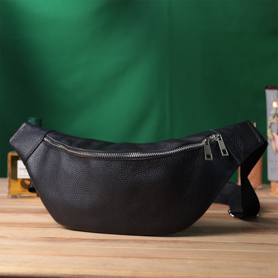 Універсальна сумка-бананка з натуральної шкіри Shvigel 2422824 Чорна фото №9 Універсальна сумка-бананка з натуральної шкіри Shvigel 2422824 Чорна modnotak фото №9