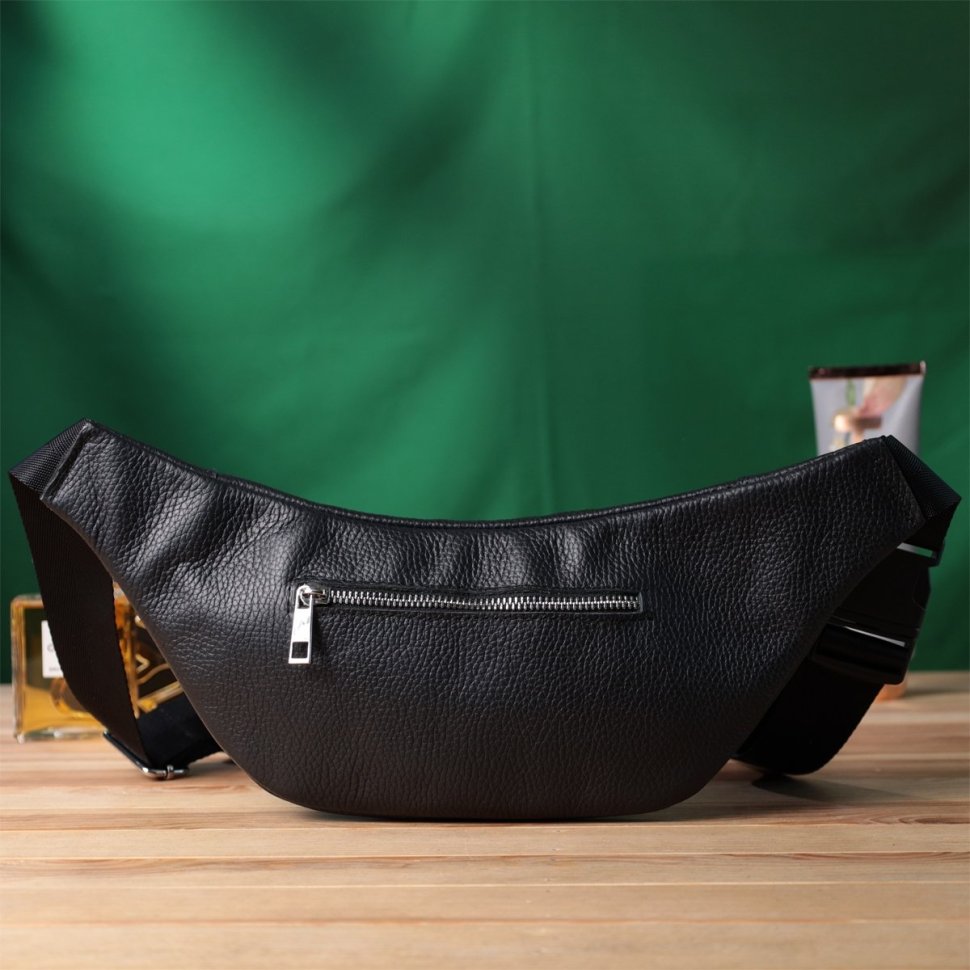 Універсальна сумка-бананка з натуральної шкіри Shvigel 2422824 Чорна фото №10 Універсальна сумка-бананка з натуральної шкіри Shvigel 2422824 Чорна modnotak фото №10