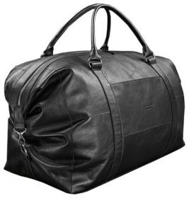 Мужская дорожная сумка из качественной натуральной кожи черного цвета BlankNote 78851