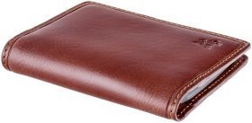 Светло-коричневая визитница двойного сложения из натуральной кожи Visconti Camper 68951