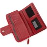 Гаманець з натуральної шкіри червоного кольору з автономним блоком під пластикові карти Tony Bellucci (10852) - 5
