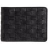 Черное мужское портмоне под плетенку из натуральной кожи Visconti Sergio 69251 - 9