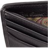 Черное мужское портмоне под плетенку из натуральной кожи Visconti Sergio 69251 - 11