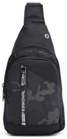 Стильный текстильный мужской рюкзак на одну лямку Monsen 89251 Черный