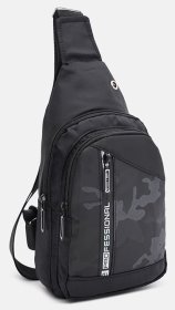 Стильный текстильный мужской рюкзак на одну лямку Monsen 89251 Черный