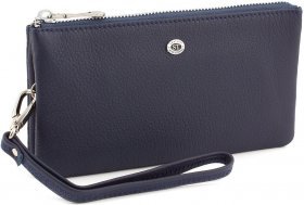 Темно-синій просторий гаманець-клатч з якісної шкіри ST Leather (15334)