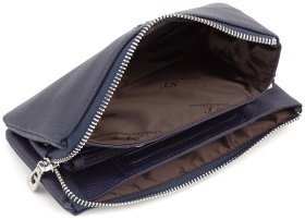 Темно-синий просторный кошелек-клатч из качественной кожи ST Leather (15334)