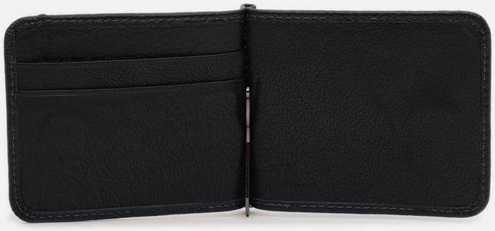 Mужской кожаный зажим для купюр черного цвета на магнитах Ricco Grande (59551)