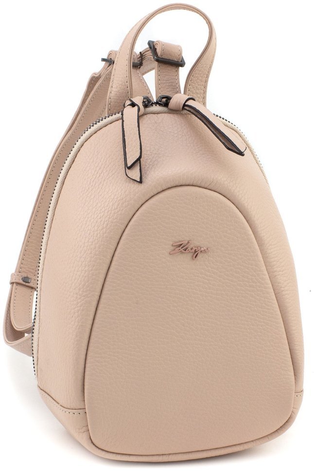 Женский пудровый рюкзак небольшого размера из натуральной фактурной кожи KARYA 69751