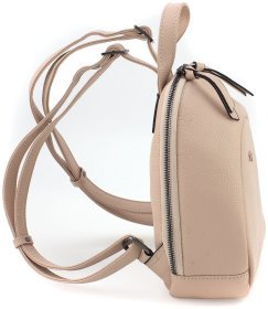 Жіночий рюкзак пудровий невеликого розміру з натуральної фактурної шкіри KARYA 69751