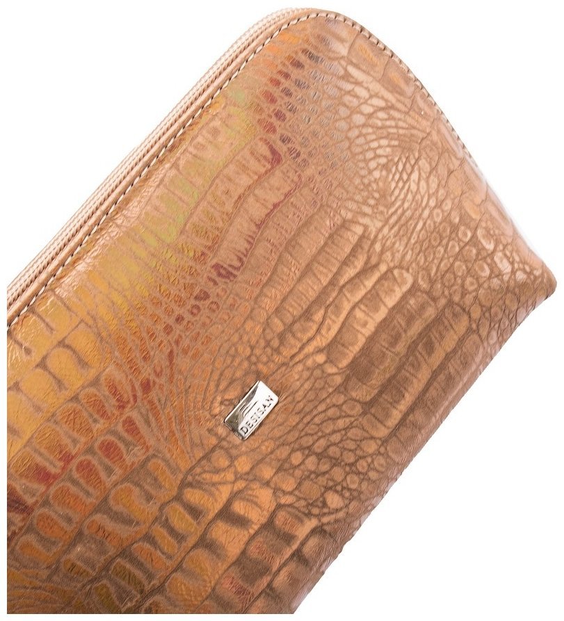 Золотистая женская косметичка из натуральной кожи с принтом под питона Desisan 80052 фото №3 Золотистая женская косметичка из натуральной кожи с принтом под питона Desisan 80052 modnotak фото №3