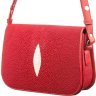 Красная сумка из натуральной кожи морского ската с клапаном STINGRAY LEATHER (024-18500) - 1