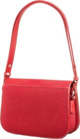 Красная сумка из натуральной кожи морского ската с клапаном STINGRAY LEATHER (024-18500)