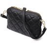 Черная женская сумка-кроссбоди из натуральной стеганной кожи Vintage 2422315 - 1