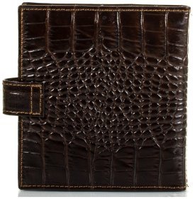 Коричневая визитница из натуральной кожи под крокодила Desisan 80452