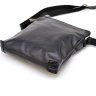Черная мужская сумка на плечо из натуральной кожи на две молнии TARWA (21679) - 5