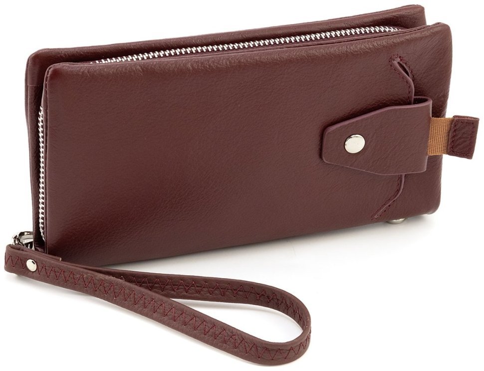 Кожаный женский кошелек с отделением для телефона ST Leather 90852 бордового цвета modnotak фото №1