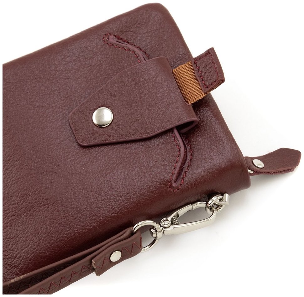 Кожаный женский кошелек с отделением для телефона ST Leather 90852 бордового цвета modnotak фото №9
