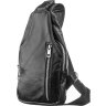 Практична чоловіча сумка-рюкзак із натуральної шкіри чорного кольору SHVIGEL (13903) - 1