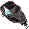 Практичная мужская сумка-рюкзак из натуральной кожи черного цвета SHVIGEL (13903) - 3