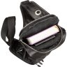 Практична чоловіча сумка-рюкзак із натуральної шкіри чорного кольору SHVIGEL (13903) - 4