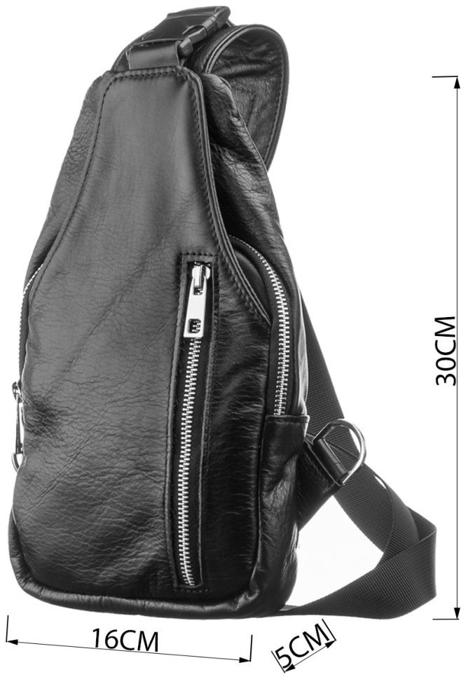 Практична чоловіча сумка-рюкзак із натуральної шкіри чорного кольору SHVIGEL (13903) фото №12 Практична чоловіча сумка-рюкзак із натуральної шкіри чорного кольору SHVIGEL (13903) modnotak фото №12