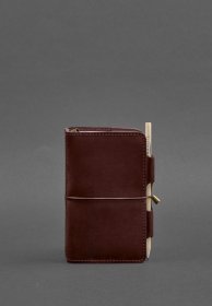 Бордовый блокнот (Софт-бук) из винтажной кожи формата А6 - BlankNote (42052)