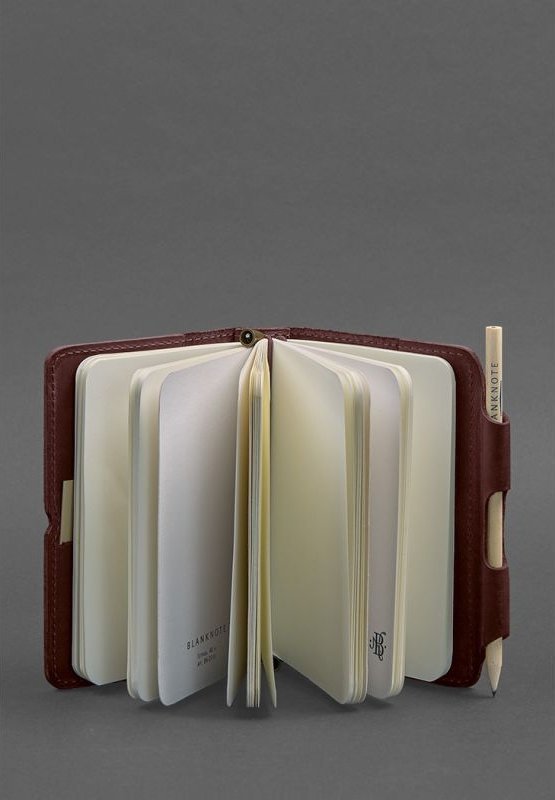Бордовый блокнот (Софт-бук) из винтажной кожи формата А6 - BlankNote (42052)