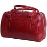 Дорожня сумка из натуральной кожи кроко в цвете бургунди Vip Collection 102352 фото №2 Дорожня сумка из натуральной кожи кроко в цвете бургунди Vip Collection 102352 modnotak фото - 2