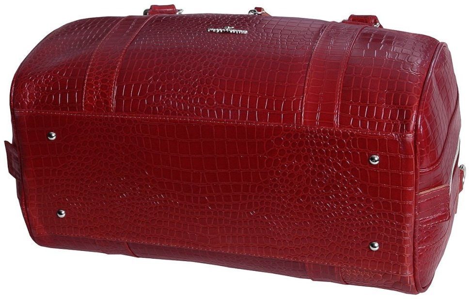 Дорожня сумка из натуральной кожи кроко в цвете бургунди Vip Collection 102352 фото №4 Дорожня сумка из натуральной кожи кроко в цвете бургунди Vip Collection 102352 modnotak фото №4