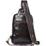 Компактна чоловіча сумка - рюкзак коричневого кольору VINTAGE STYLE (14785) - 5