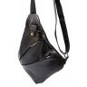 Черная мужская удобная сумка-слинг из гладкой кожи TARWA (19641) - 6