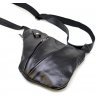 Черная мужская удобная сумка-слинг из гладкой кожи TARWA (19641) - 7