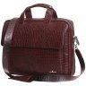 Коричневая сумка для ноутбука 15.6 дюймов из кожи кроко Vip Collection 102552 modnotak фото - 1