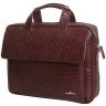 Коричневая сумка для ноутбука 15.6 дюймов из кожи кроко Vip Collection 102552 modnotak фото - 2