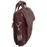 Коричневая сумка для ноутбука 15.6 дюймов из кожи кроко Vip Collection 102552 modnotak фото - 4