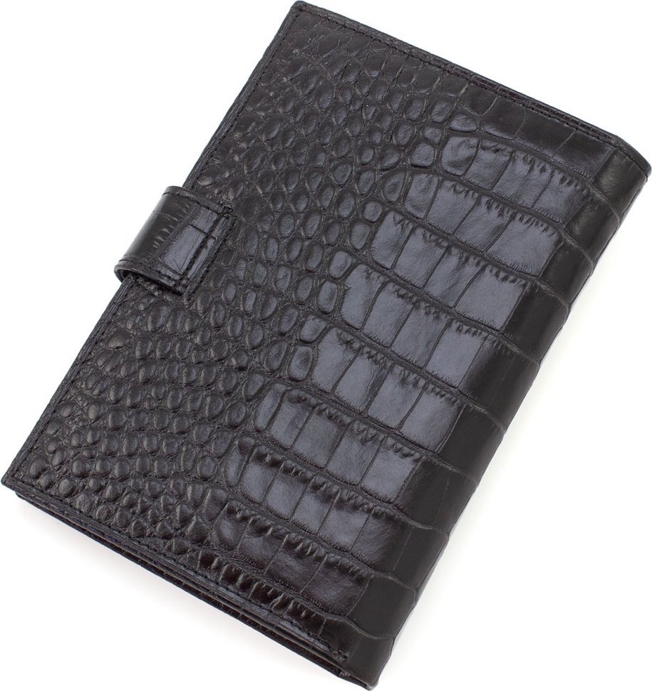 Мужское портмоне с отделением для паспорта черного цвета KARYA (0405-53)
