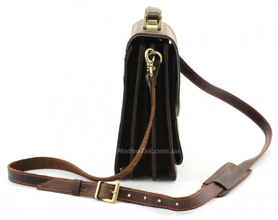 Эксклюзивная мужская сумка из натуральной итальянской кожи Crazy Horse – Старинная Италия (10165)