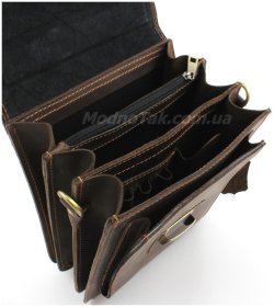Эксклюзивная мужская сумка из натуральной итальянской кожи Crazy Horse – Старинная Италия (10165)