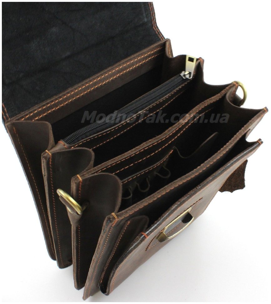 Эксклюзивная мужская сумка из натуральной итальянской кожи Crazy Horse – Старинная Италия (10165) modnotak фото №2