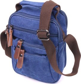 Практична чоловіча сумка-барсетка із щільного текстилю синього кольору Vintage (2421246)