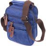 Практичная мужская сумка-барсетка из плотного текстиля синего цвета Vintage (2421246) - 1