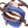 Практичная мужская сумка-барсетка из плотного текстиля синего цвета Vintage (2421246) - 5