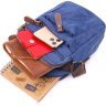 Практичная мужская сумка-барсетка из плотного текстиля синего цвета Vintage (2421246) - 6