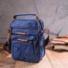 Практичная мужская сумка-барсетка из плотного текстиля синего цвета Vintage (2421246) - 7