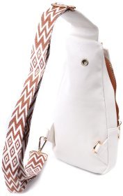 Жіноча слінг-сумка зі шкірозамінника через плече Vintage 22752 Білий