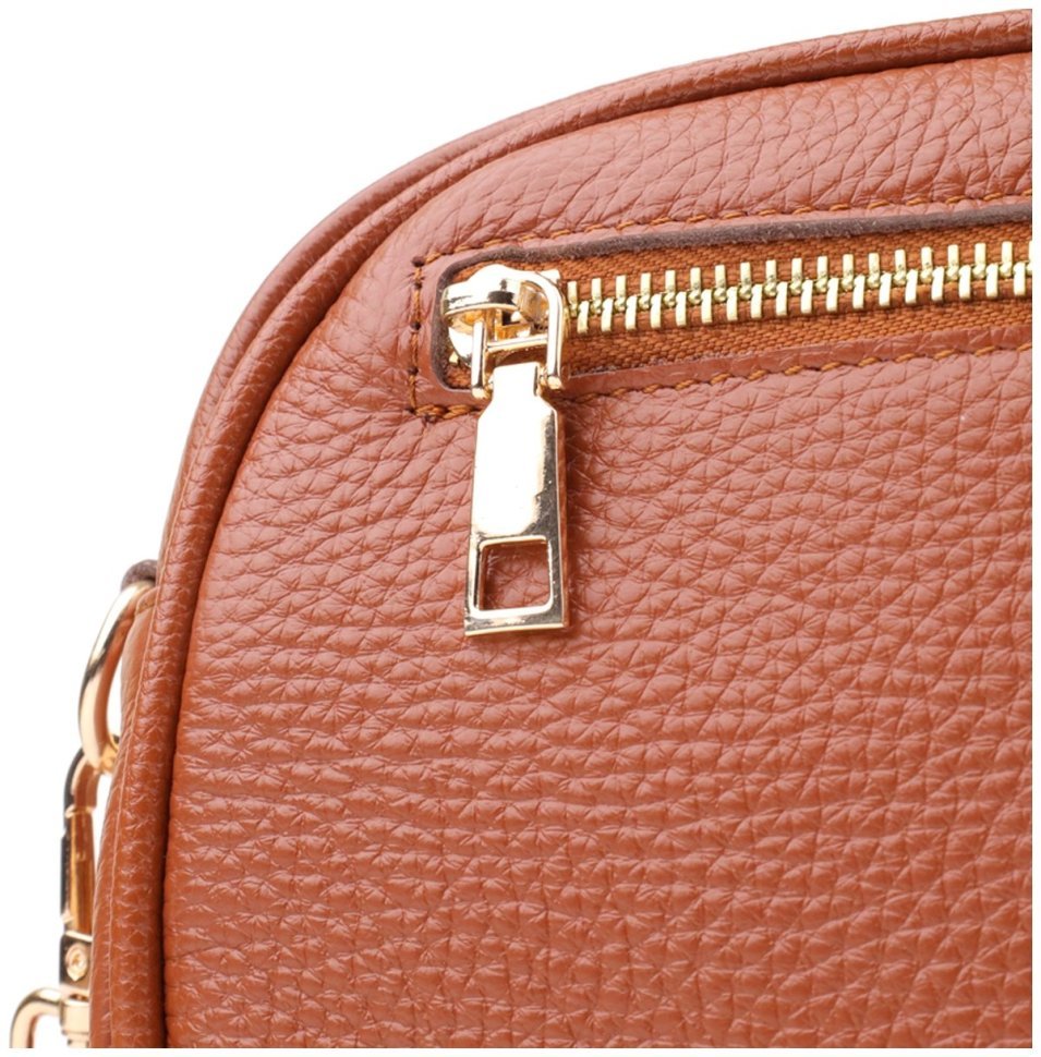 Женская стеганая сумка из натуральной кожи Vintage 103152 рыжая modnotak фото №6