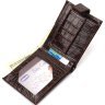 Коричневый мужской бумажник из натуральной фактурной кожи с тиснением под крокодила CANPELLINI (2421788) - 4