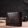 Коричневый мужской бумажник из натуральной фактурной кожи с тиснением под крокодила CANPELLINI (2421788) - 7