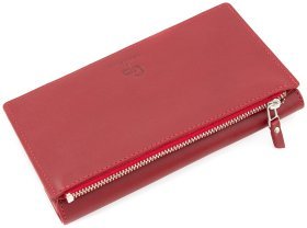 Гарний червоний гаманець ручної роботи з гладкої шкіри Grande Pelle (13302)